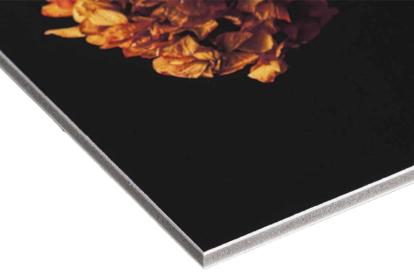 Close-up of a foam board edge